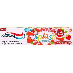 Aquafresh pasta 50 ml kids splash 3-8 ani strawberry+mint